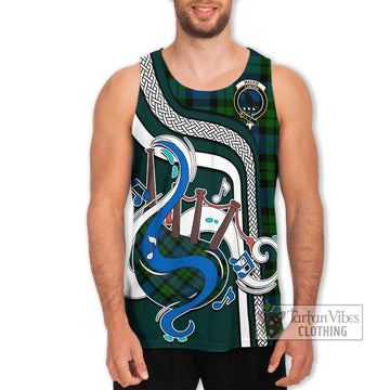 MacKie (McKie) Tartan Men's Tank Top with Epic Bagpipe Style