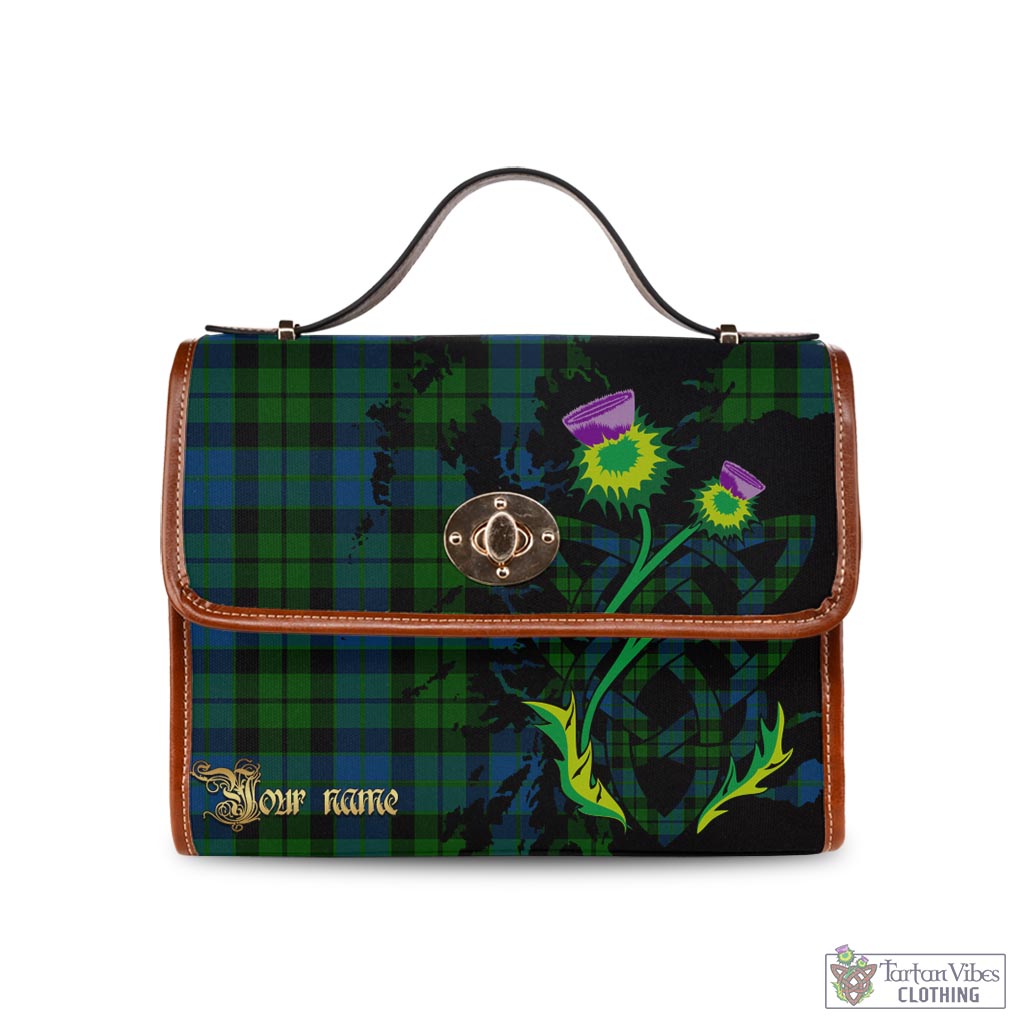 Tartan Vibes Clothing MacKie Tartan Waterproof Canvas Bag with Scotland Map and Thistle Celtic Accents