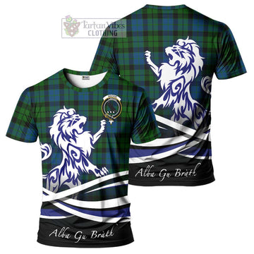 MacKie (McKie) Tartan Cotton T-shirt with Alba Gu Brath Regal Lion Emblem