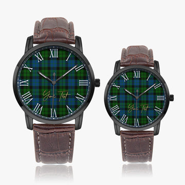 MacKie (McKie) Tartan Personalized Your Text Leather Trap Quartz Watch