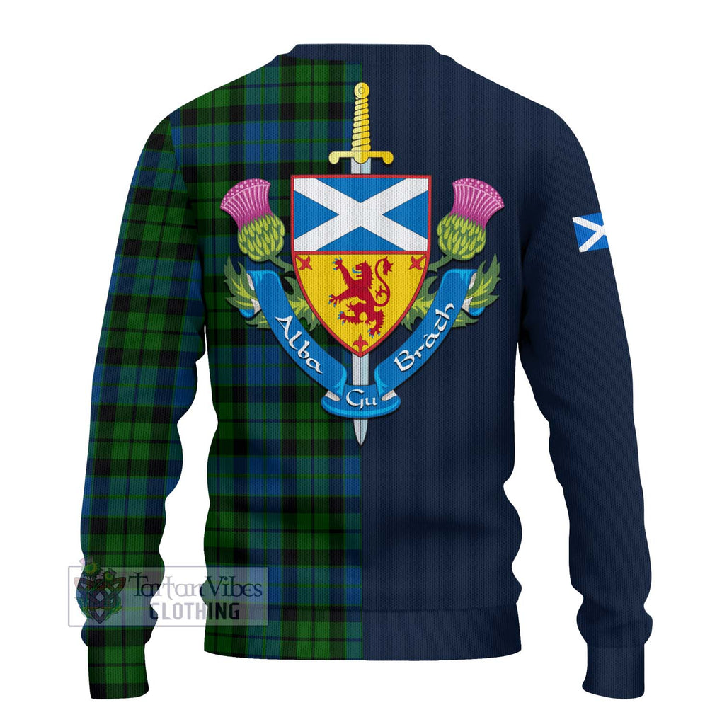 Tartan Vibes Clothing MacKie Tartan Knitted Sweater with Scottish Lion Royal Arm Half Style