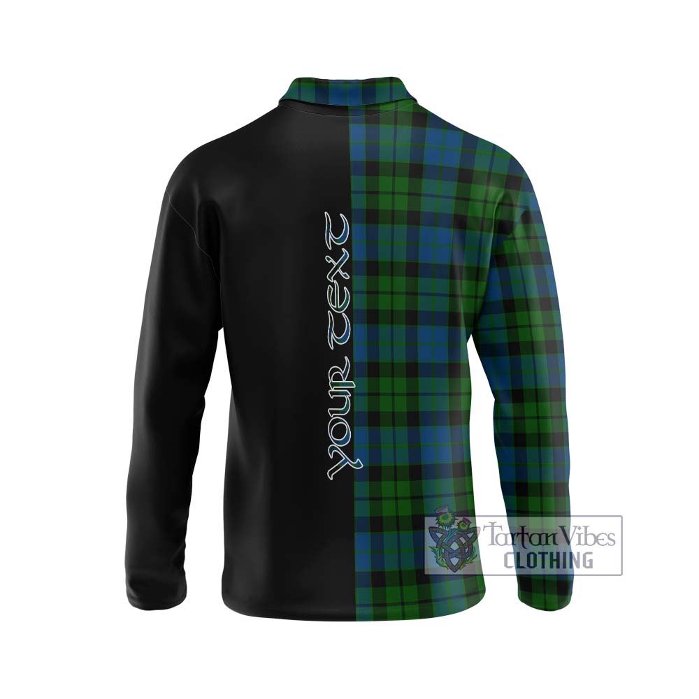 MacKie (McKie) Tartan Long Sleeve Polo Shirt with Family Crest and Half Of Me Style - Tartanvibesclothing Shop