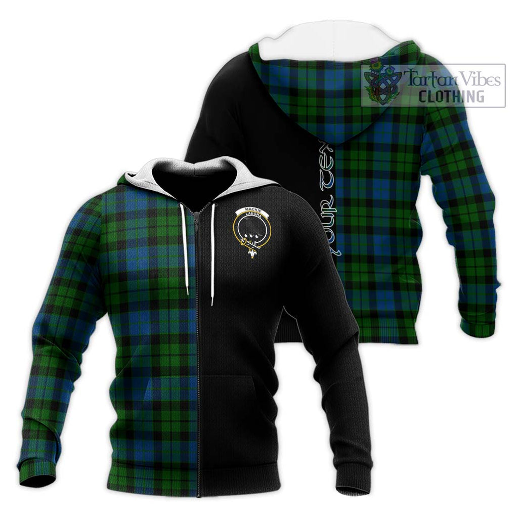 MacKie (McKie) Tartan Knitted Hoodie with Family Crest and Half Of Me Style Unisex Knitted Zip Hoodie - Tartanvibesclothing Shop