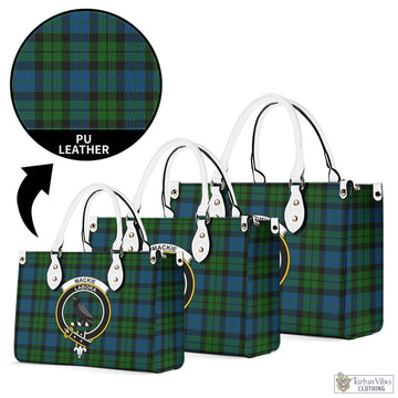 MacKie (McKie) Tartan Luxury Leather Handbags with Family Crest