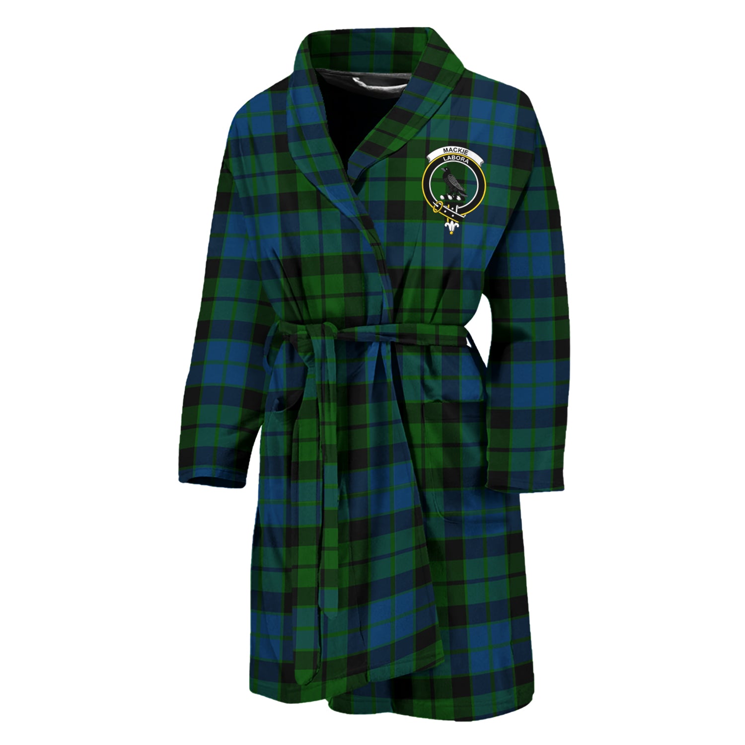 MacKie (McKie) Tartan Bathrobe with Family Crest Unisex M - Tartan Vibes Clothing