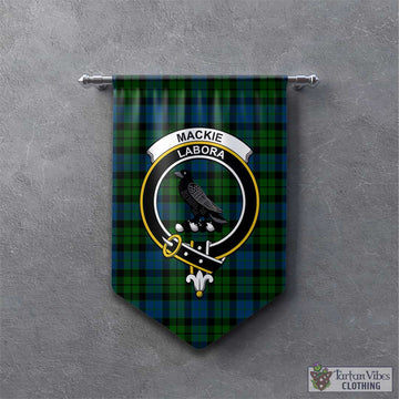 MacKie (McKie) Tartan Gonfalon, Tartan Banner with Family Crest