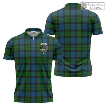 MacKie (McKie) Tartan Zipper Polo Shirt with Family Crest