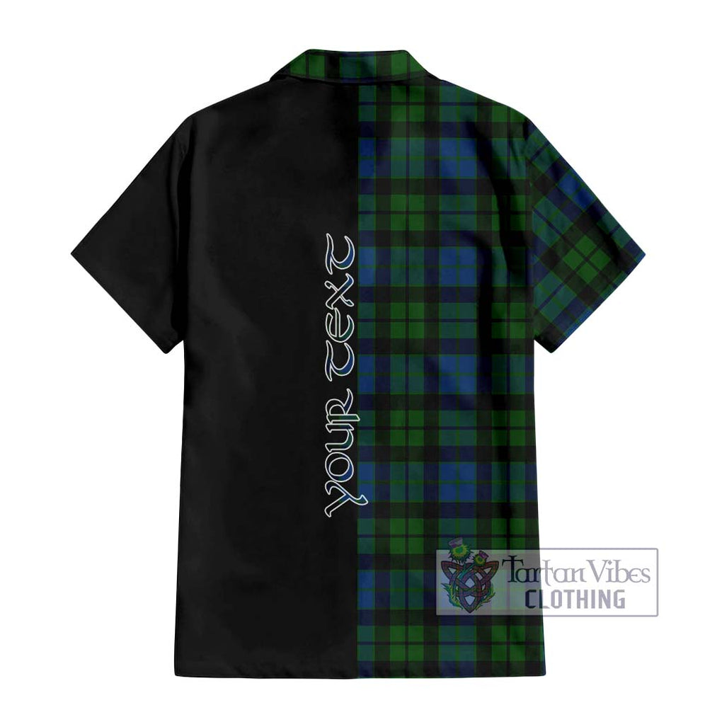 MacKie (McKie) Tartan Short Sleeve Button Shirt with Family Crest and Half Of Me Style - Tartanvibesclothing Shop