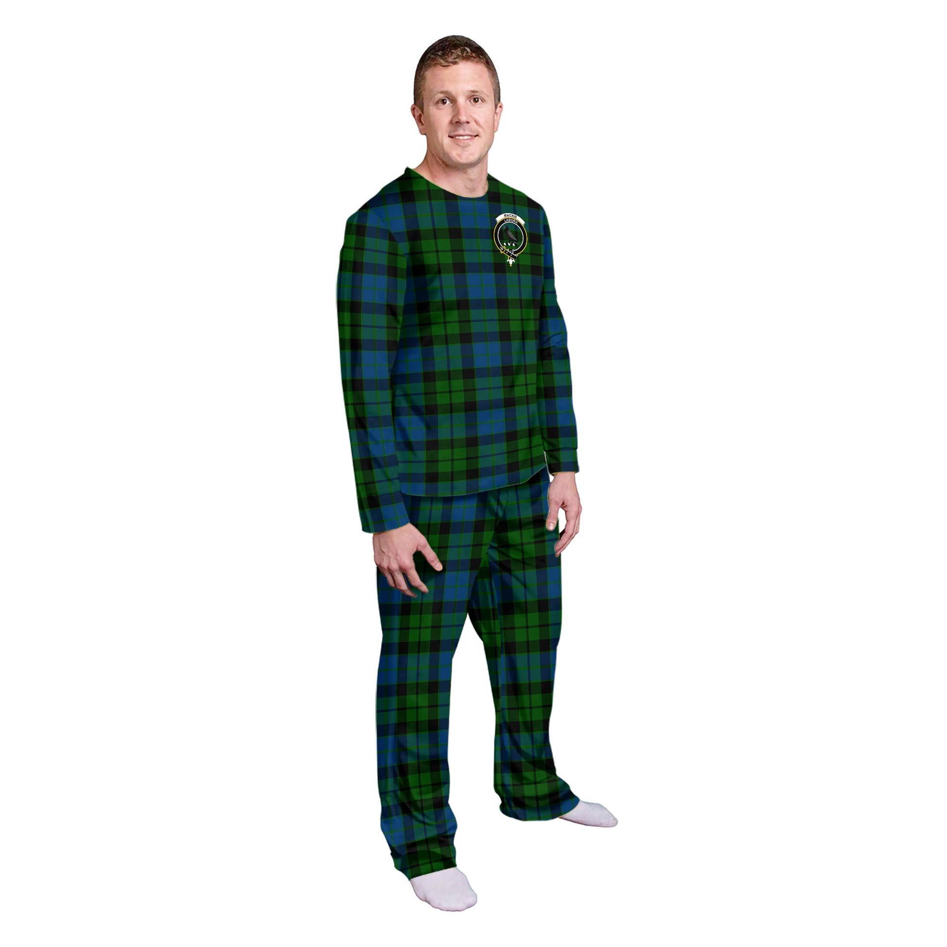 MacKie Tartan Pajamas Family Set with Family Crest - Tartanvibesclothing