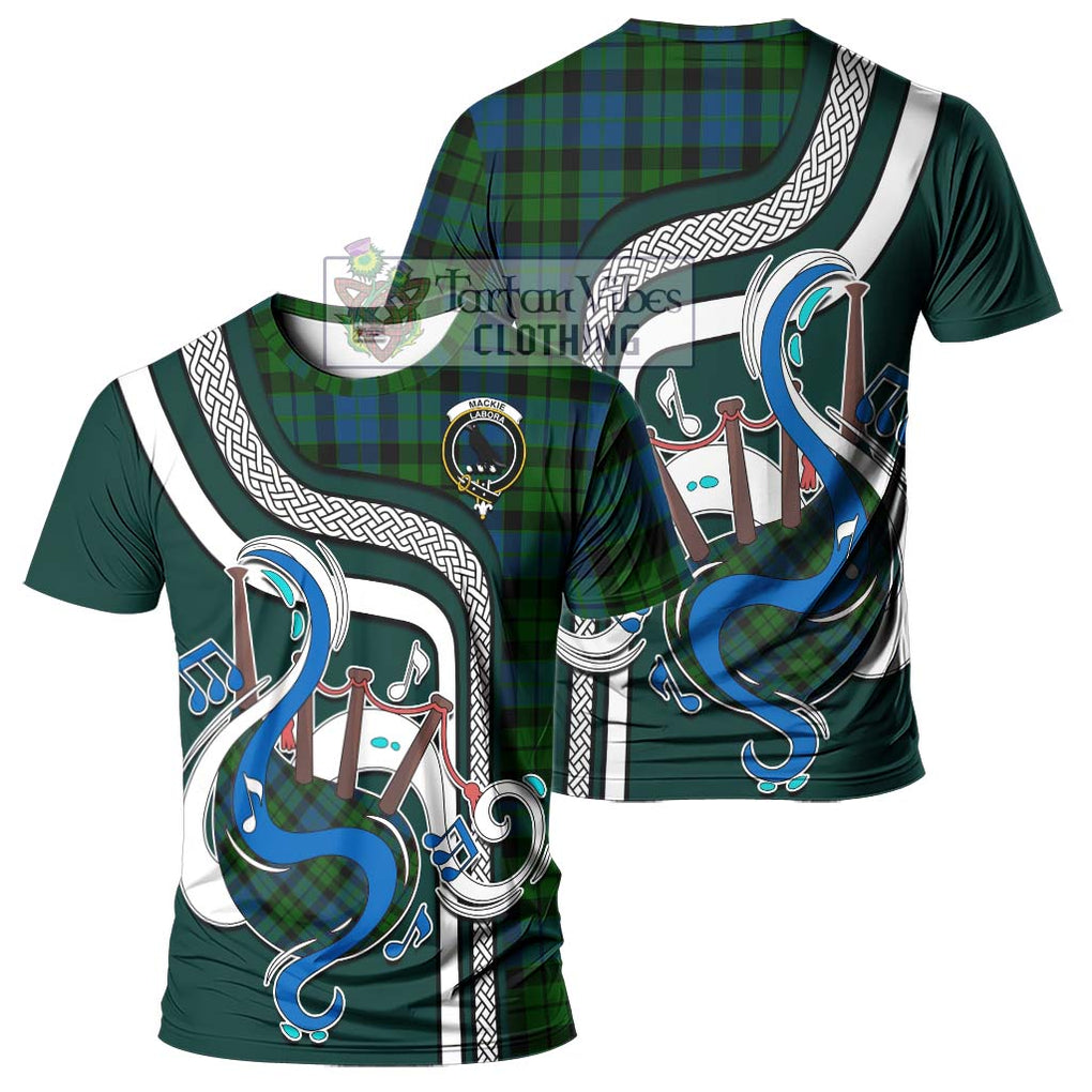 MacKie (McKie) Tartan T-Shirt with Epic Bagpipe Style - Tartanvibesclothing Shop