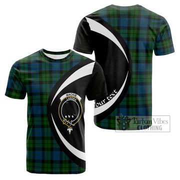 MacKie (McKie) Tartan Cotton T-shirt with Family Crest Circle Style