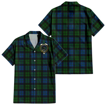 MacKie (McKie) Tartan Short Sleeve Button Down Shirt with Family Crest