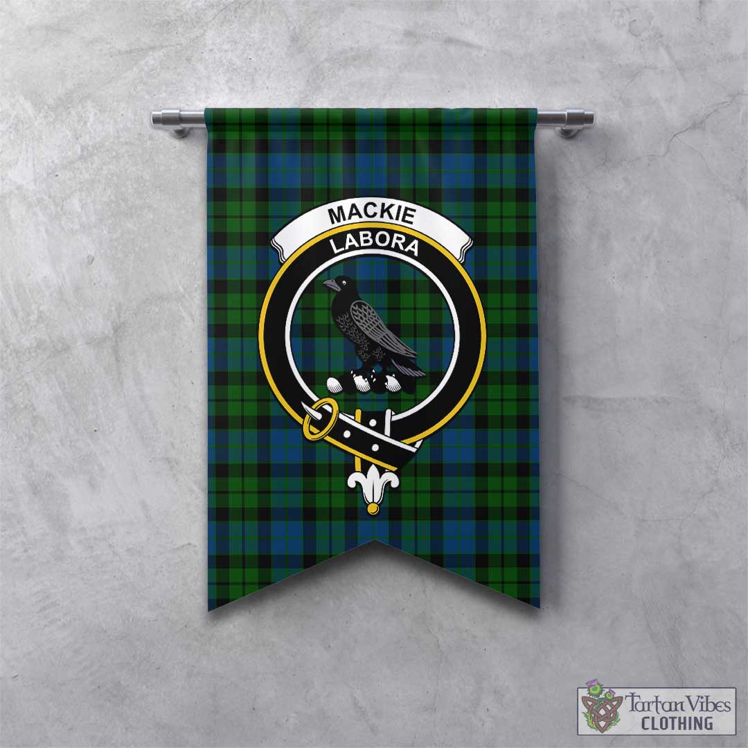 Tartan Vibes Clothing MacKie Tartan Gonfalon, Tartan Banner with Family Crest