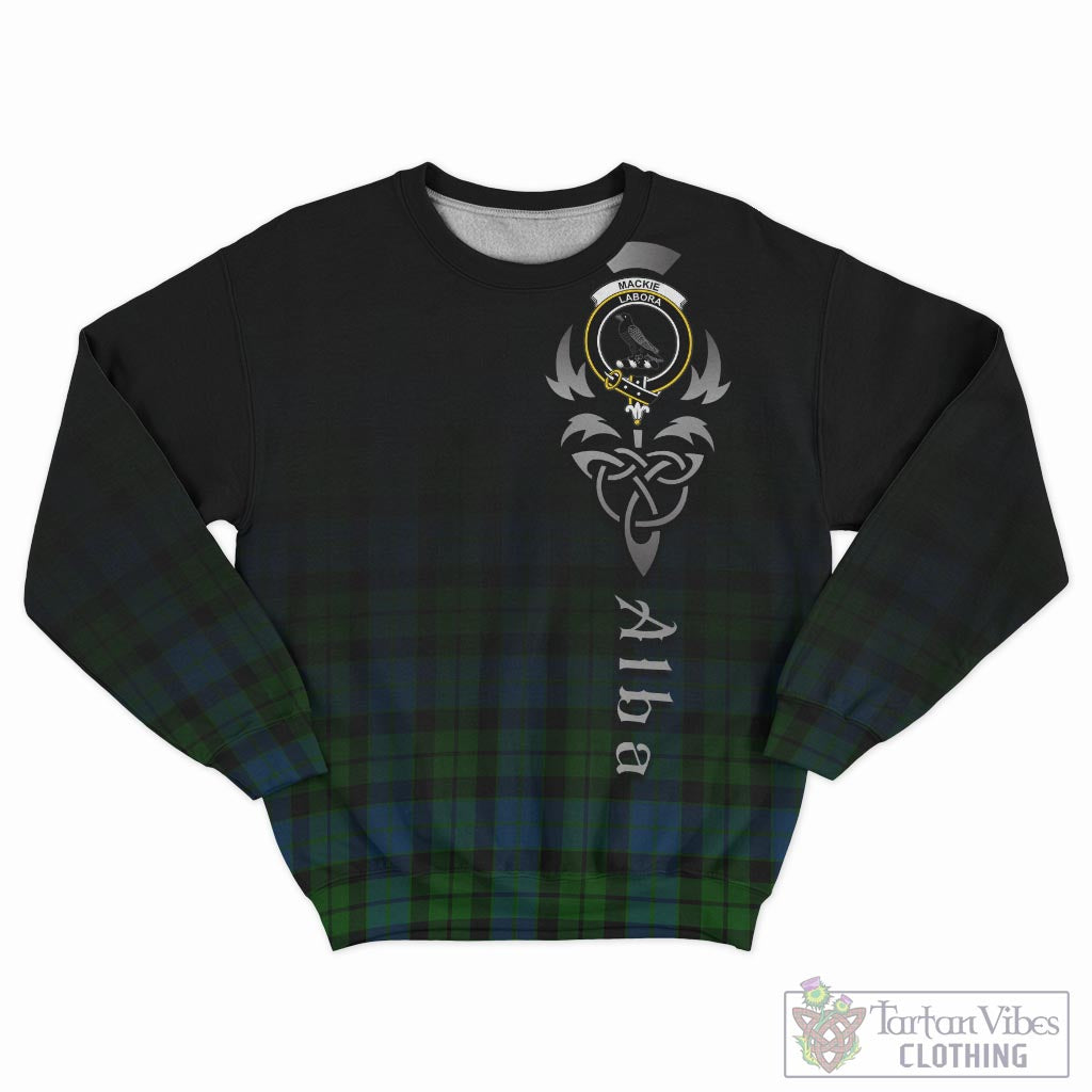 Tartan Vibes Clothing MacKie Tartan Sweatshirt Featuring Alba Gu Brath Family Crest Celtic Inspired