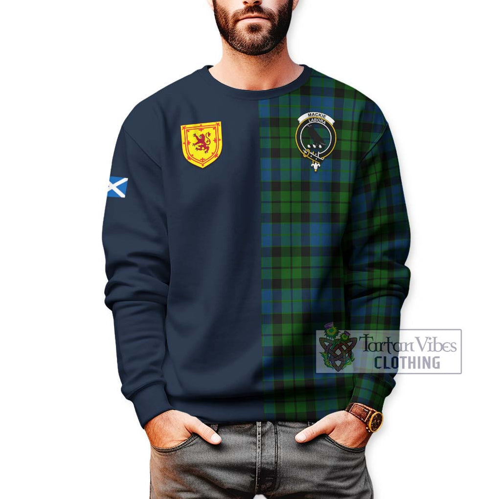 Tartan Vibes Clothing MacKie Tartan Sweatshirt with Scottish Lion Royal Arm Half Style