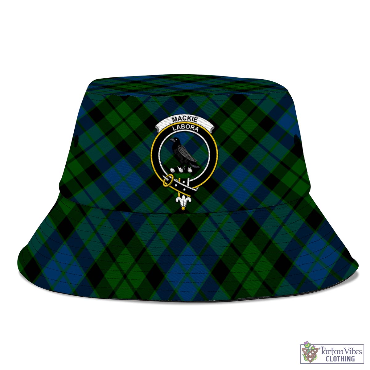 Tartan Vibes Clothing MacKie Tartan Bucket Hat with Family Crest