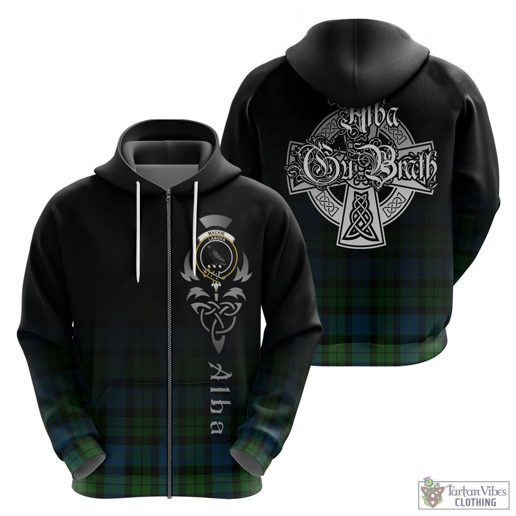 Tartan Vibes Clothing MacKie Tartan Hoodie Featuring Alba Gu Brath Family Crest Celtic Inspired