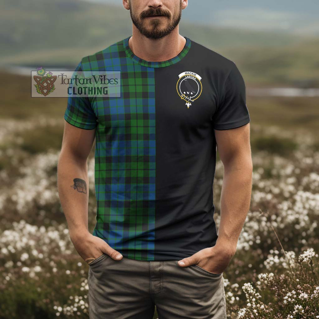 MacKie (McKie) Tartan T-Shirt with Family Crest and Half Of Me Style - Tartanvibesclothing Shop