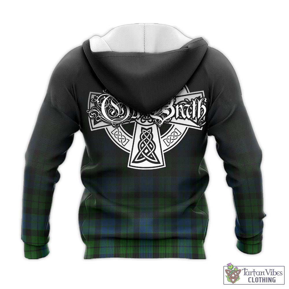 Tartan Vibes Clothing MacKie Tartan Knitted Hoodie Featuring Alba Gu Brath Family Crest Celtic Inspired