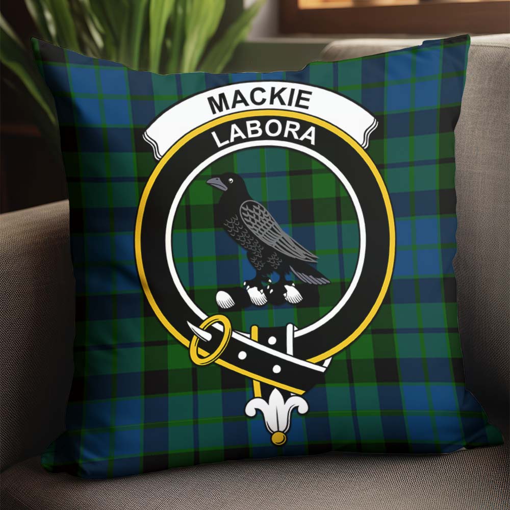 MacKie Tartan Pillow Cover with Family Crest - Tartanvibesclothing