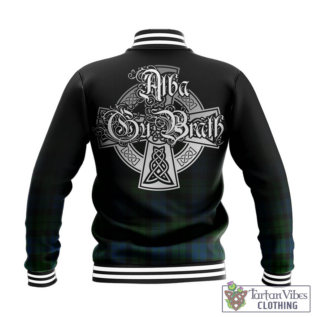 Tartan Vibes Clothing MacKie Tartan Baseball Jacket Featuring Alba Gu Brath Family Crest Celtic Inspired