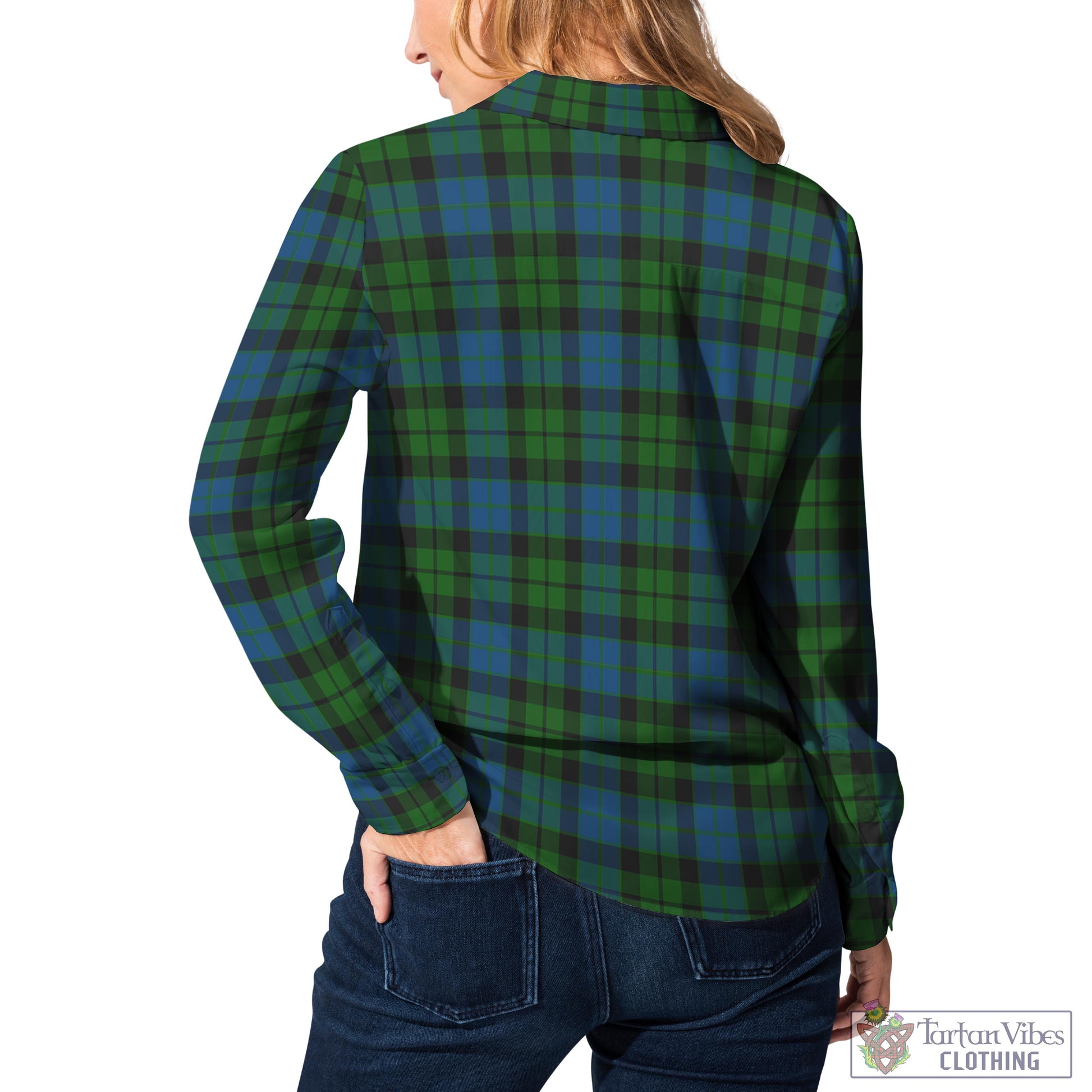 Tartan Vibes Clothing MacKie Tartan Womens Casual Shirt with Family Crest