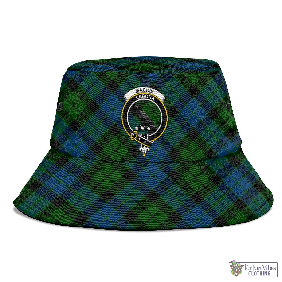 Tartan Vibes Clothing MacKie Tartan Bucket Hat with Family Crest