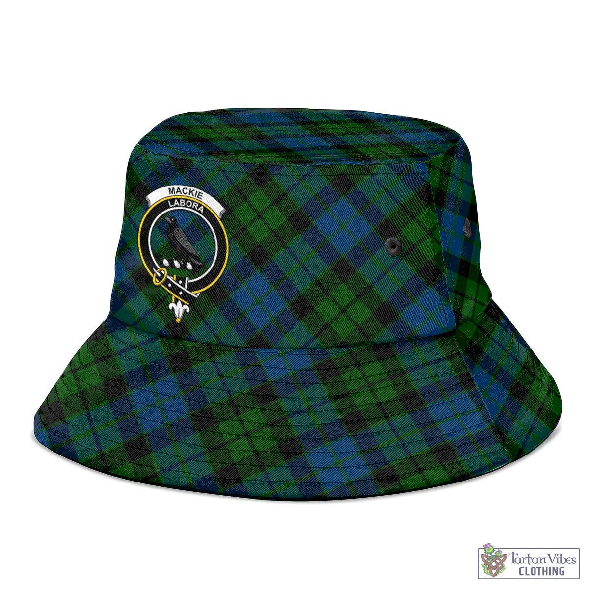 Tartan Vibes Clothing MacKie Tartan Bucket Hat with Family Crest