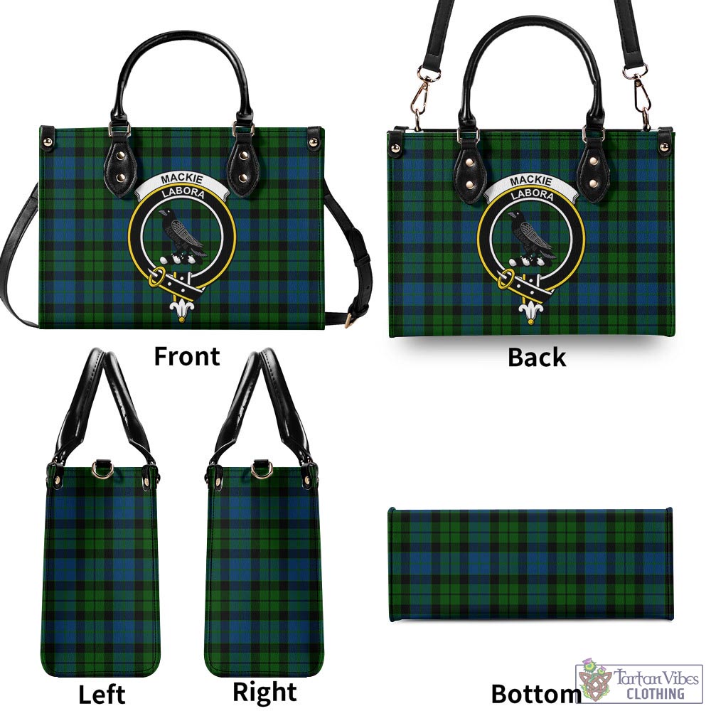 Tartan Vibes Clothing MacKie Tartan Luxury Leather Handbags with Family Crest