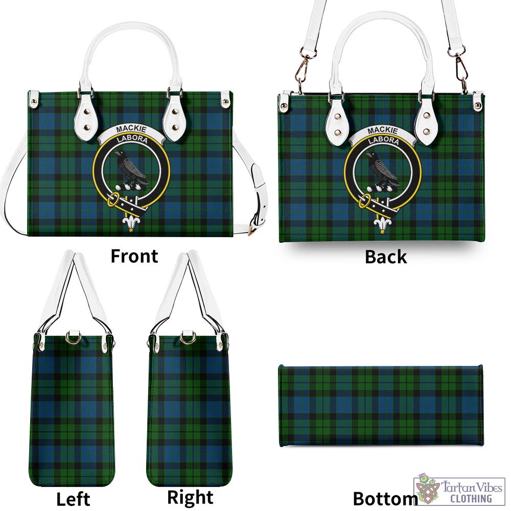 Tartan Vibes Clothing MacKie Tartan Luxury Leather Handbags with Family Crest