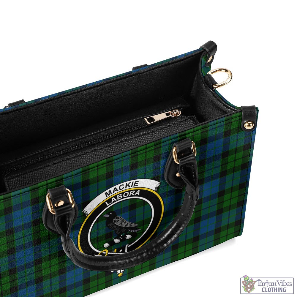 Tartan Vibes Clothing MacKie Tartan Luxury Leather Handbags with Family Crest