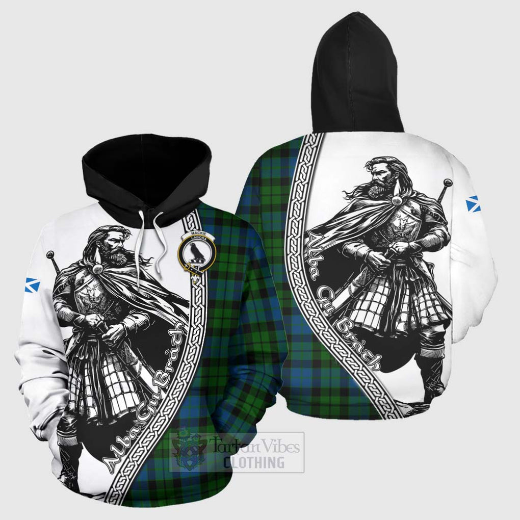 Tartan Vibes Clothing MacKie (McKie) Tartan Clan Crest Hoodie with Highlander Warrior Celtic Style