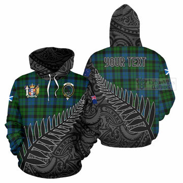 MacKie (McKie) Crest Tartan Hoodie with New Zealand Silver Fern Half Style