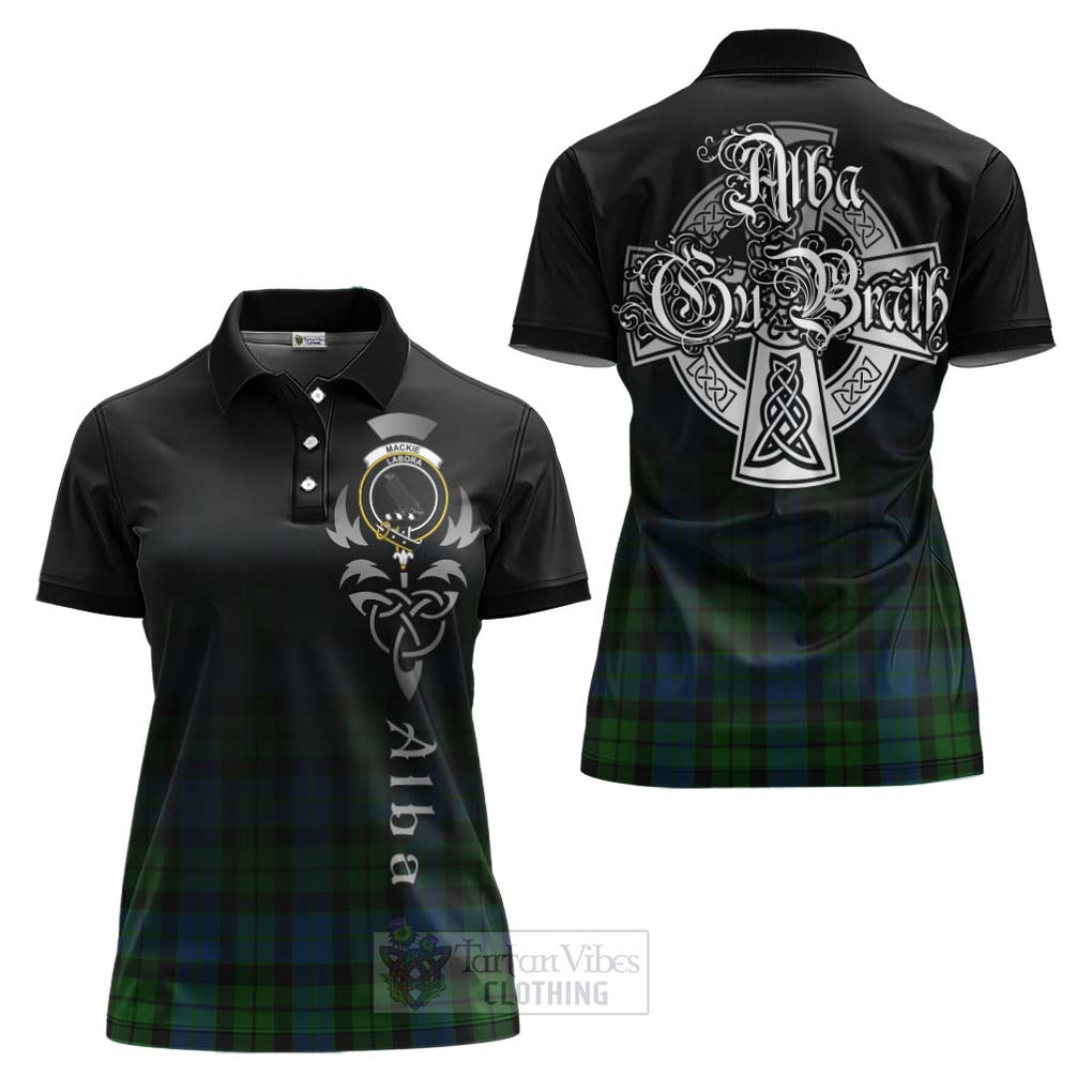 Tartan Vibes Clothing MacKie (McKie) Tartan Women's Polo Shirt Featuring Alba Gu Brath Family Crest Celtic Inspired