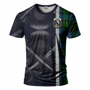 MacKie (McKie) Tartan T-Shirt with Family Crest Cross Sword Thistle Celtic Vibes