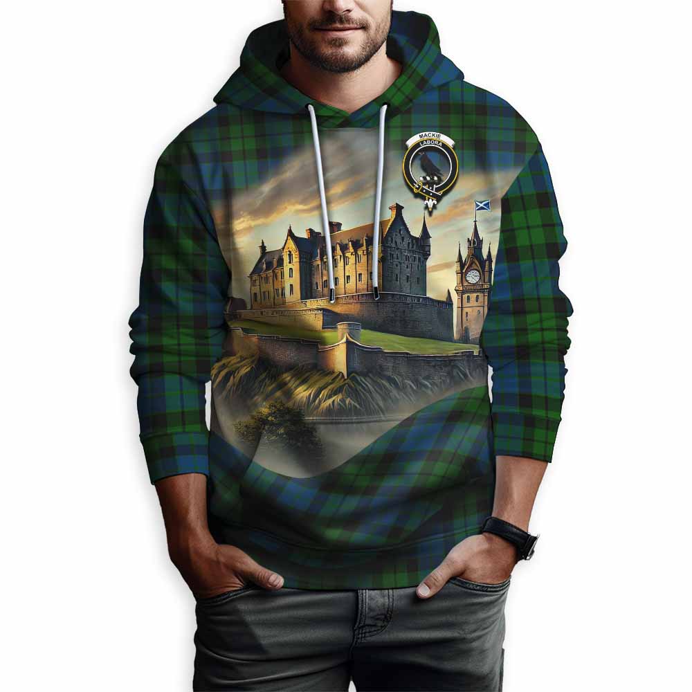 MacKie (McKie) Tartan Family Crest Hoodie with Scottish Ancient Castle Style Pullover Hoodie - Tartan Vibes Clothing