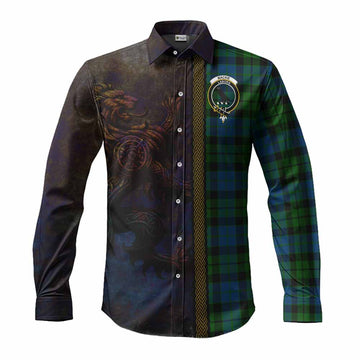 MacKie (McKie) Tartan Family Crest Long Sleeve Button Shirt Alba Gu Brath Be Brave Lion Ancient Style Men's Shirt S - Tartan Vibes Clothing