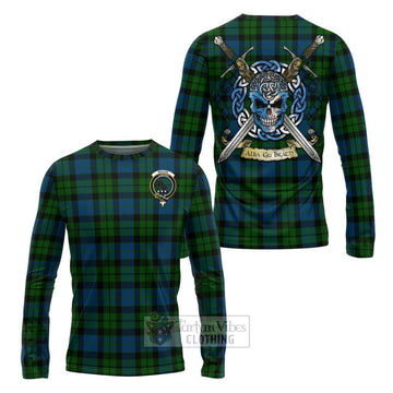 MacKie (McKie) Tartan Long Sleeve T-Shirt with Family Crest Celtic Skull Style