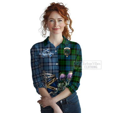 MacKie (McKie) Tartan Women's Casual Shirt Happy St. Andrew's Day Half Tartan Style