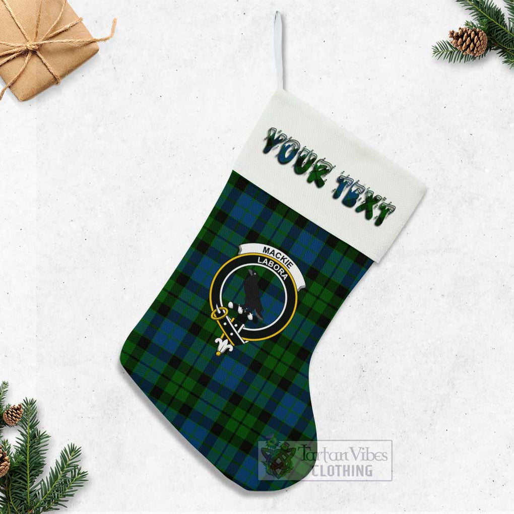 Tartan Vibes Clothing MacKie (McKie) Tartan Family Crest Christmas Stocking with Personalized Text