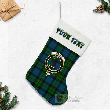 MacKie (McKie) Tartan Family Crest Christmas Stocking with Personalized Text