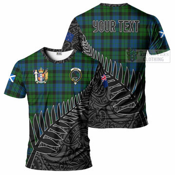 MacKie (McKie) Crest Tartan T-Shirt with New Zealand Silver Fern Half Style