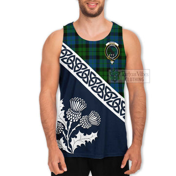 MacKie (McKie) Tartan Men's Tank Top Featuring Thistle and Scotland Map