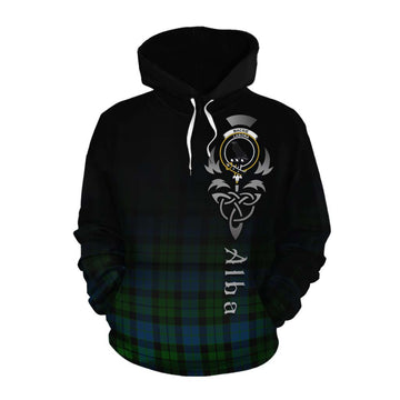 MacKie (McKie) Tartan Cotton Hoodie Featuring Alba Gu Brath Family Crest Celtic Inspired