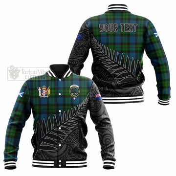 MacKie (McKie) Crest Tartan Baseball Jacket with New Zealand Silver Fern Half Style