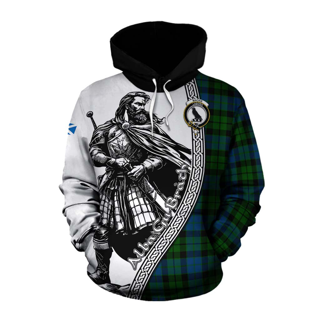 Tartan Vibes Clothing MacKie (McKie) Tartan Clan Crest Cotton Hoodie with Highlander Warrior Celtic Style