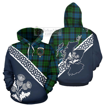 MacKie (McKie) Tartan Hoodie Featuring Thistle and Scotland Map