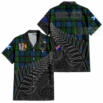 MacKie (McKie) Crest Tartan Short Sleeve Button Shirt with New Zealand Silver Fern Half Style