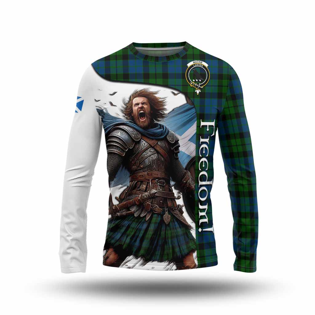 Tartan Vibes Clothing MacKie (McKie) Crest Tartan Long Sleeve T-Shirt Inspired by the Freedom of Scottish Warrior