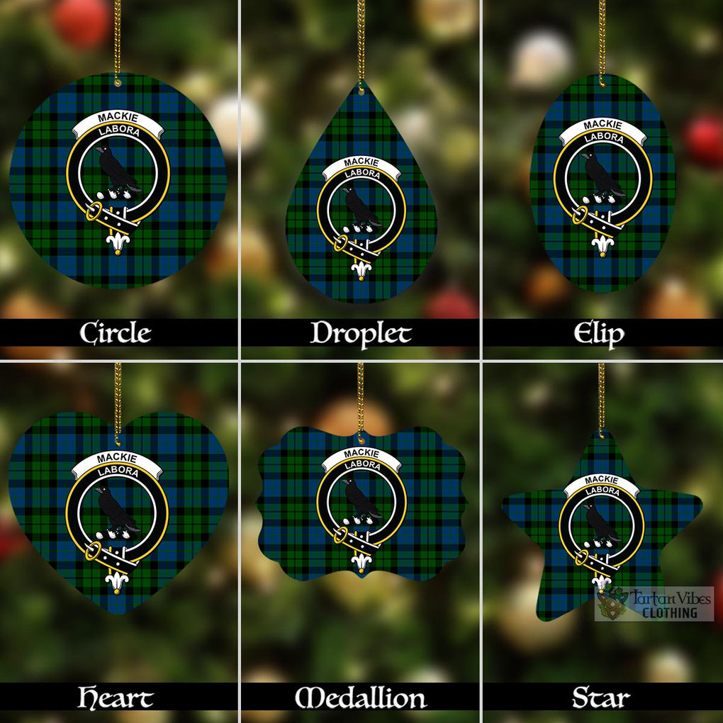 Tartan Vibes Clothing MacKie (McKie) Tartan Christmas Aluminium Ornament with Family Crest